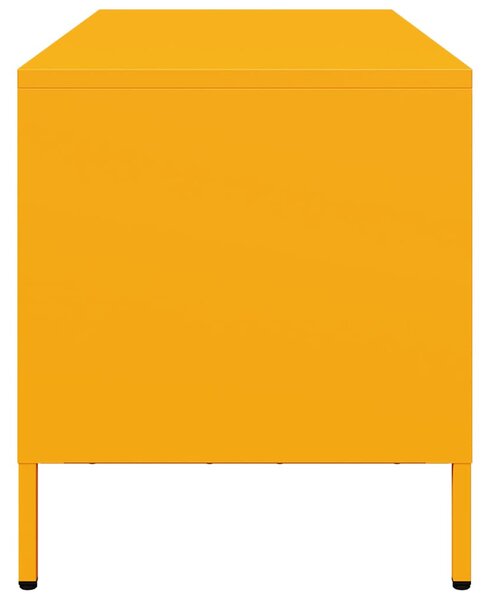 Mustársárga hidegen hengerelt acél TV-szekrény 101,5x39x43,5 cm