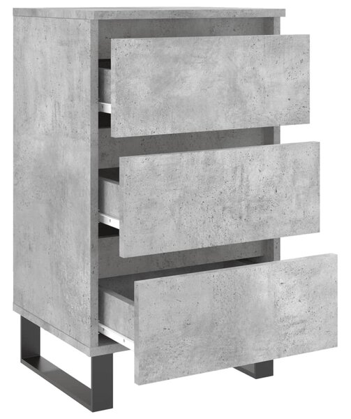 2 db betonszürke szerelt fa éjjeliszekrény 40x35x69 cm