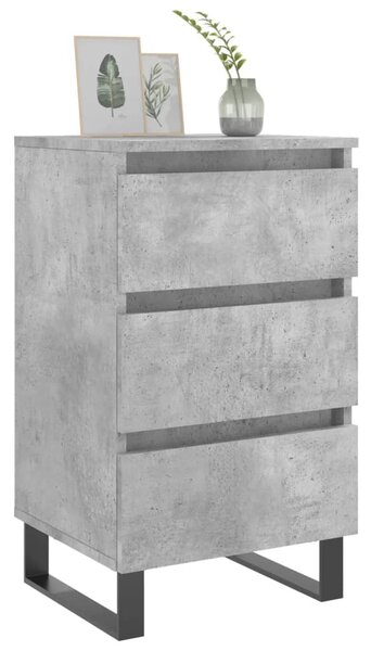 2 db betonszürke szerelt fa éjjeliszekrény 40x35x69 cm