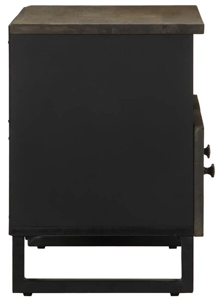 Fekete tömör mangófa TV-szekrény 70 x 33 x 46 cm