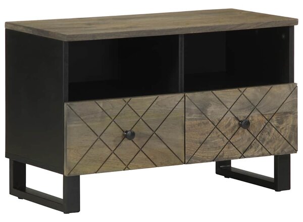Fekete tömör mangófa TV-szekrény 70 x 33 x 46 cm
