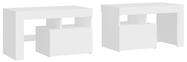 VidaXL 2 db fehér színű LED-lámpás éjjeliszekrény 70x36,5x40 cm