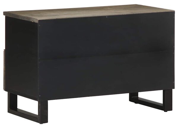 Fekete tömör mangófa TV-szekrény 70 x 33 x 46 cm