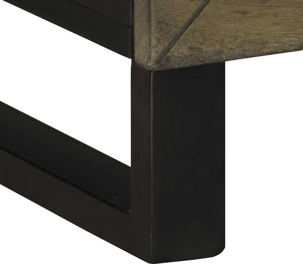 Fekete tömör mangófa TV-szekrény 70 x 33 x 46 cm