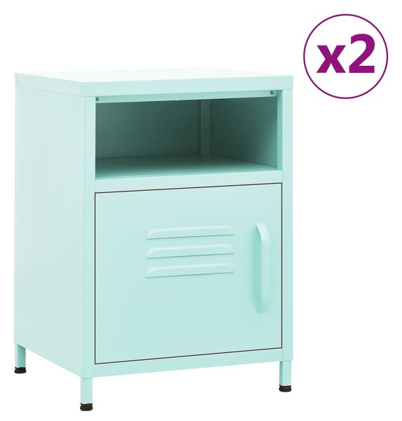 2 db menta acél éjjeliszekrény 35 x 35 x 51 cm