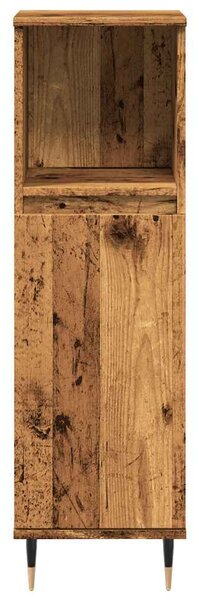 Antik fa színű szerelt fa fürdőszobaszekrény 30 x 30 x 100 cm