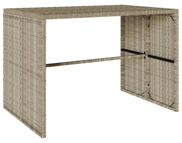 3részes világosszürke polyrattan kerti étkezőgarnitúra párnával