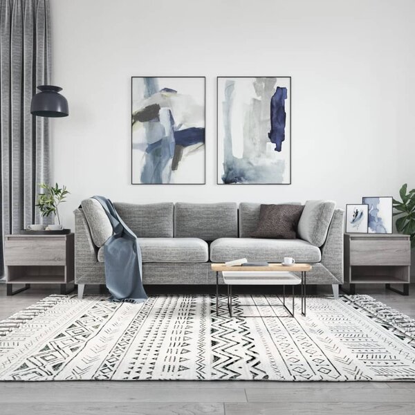 2 db szürke sonoma szerelt fa dohányzóasztal 50 x 46 x 50 cm