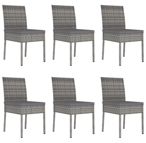 7 részes szürke polyrattan kerti étkezőgarnitúra