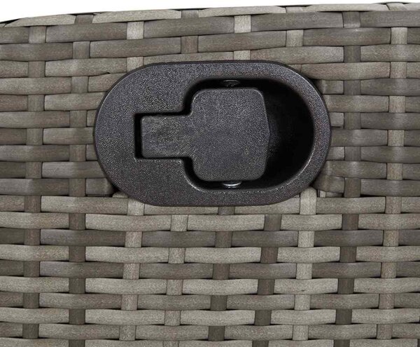 2 db szürke polyrattan dönthető kerti szék párnákkal