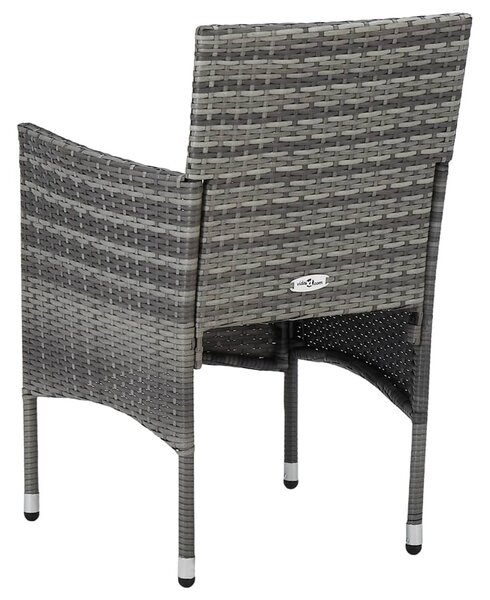 2 db szürke kerti polyrattan étkezőszék