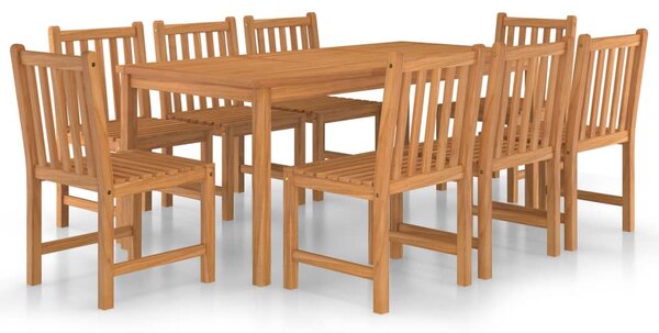 VidaXL 9 darabos tömör tíkfa kerti étkezőgarnitúra 180 x 90 cm