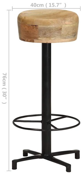 2 db tömör mangófa bárszék 76 cm