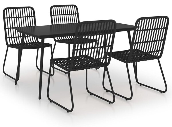 5 részes polyrattan és üveg kültéri étkezőgarnitúra