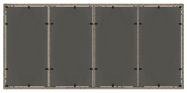 VidaXL szürke polyrattan üveglapos kerti asztal 190 x 90 x 75 cm