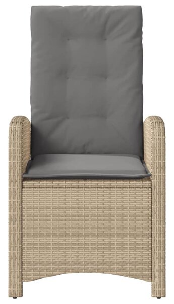 3 részes vegyes bézs polyrattan bisztrógarnitúra párnákkal