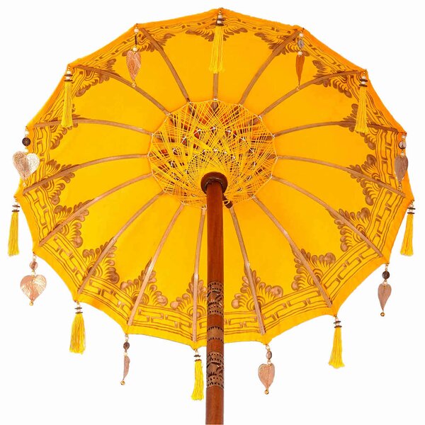 VidaXL Balinéz napernyő alappal Sárga 95 x 95 x 260 cm Pamut