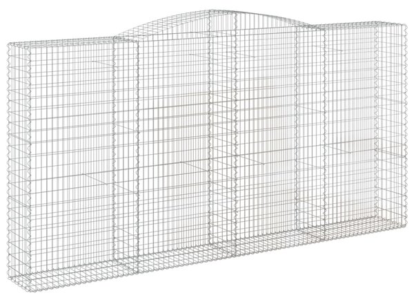 4 db íves horganyzott vas gabion kosár 400x50x200/220 cm