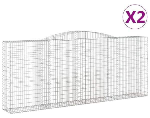 2 db íves horganyzott vas gabion kosár 400x50x160/180 cm