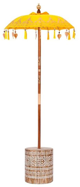 VidaXL Balinéz napernyő alappal Sárga 95 x 95 x 260 cm Pamut