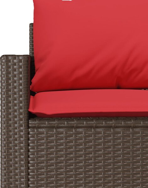 VidaXL 3 személyes barna polyrattan kerti kanapé párnával