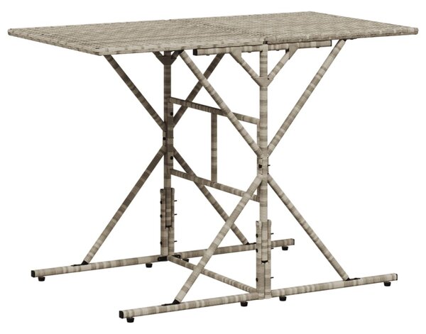 7 részes világosszürke polyrattan kerti étkezőszett párnával