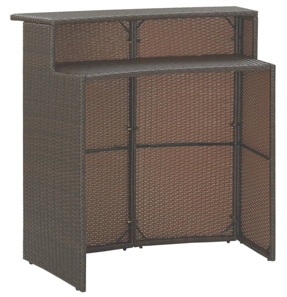 3 részes barna polyrattan kerti bárszett párnákkal