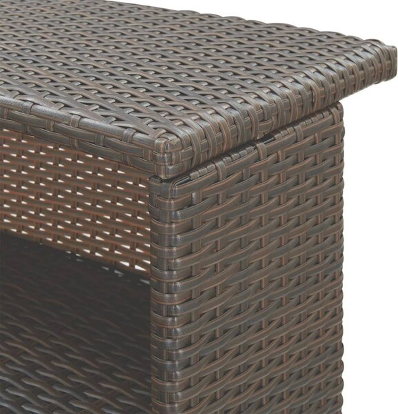 3 részes barna polyrattan kerti bárszett párnákkal