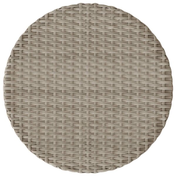 3 részes világosszürke polyrattan bisztrógarnitúra párnákkal
