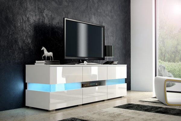 TV asztal Ivey (fehér + fényes fehér). 780137