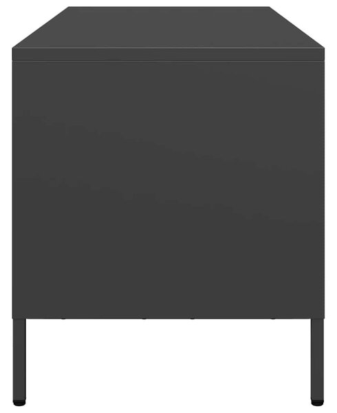 Fekete hidegen hengerelt acél TV-szekrény 101,5 x 39 x 43,5 cm