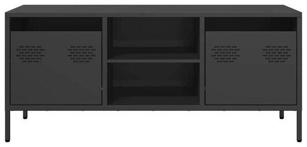 Fekete hidegen hengerelt acél TV-szekrény 101,5 x 39 x 43,5 cm