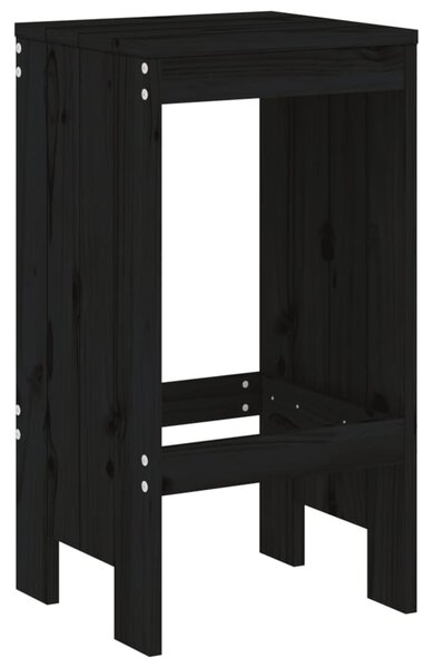 2 db fekete tömör fenyőfa bárszék 40x36x75 cm