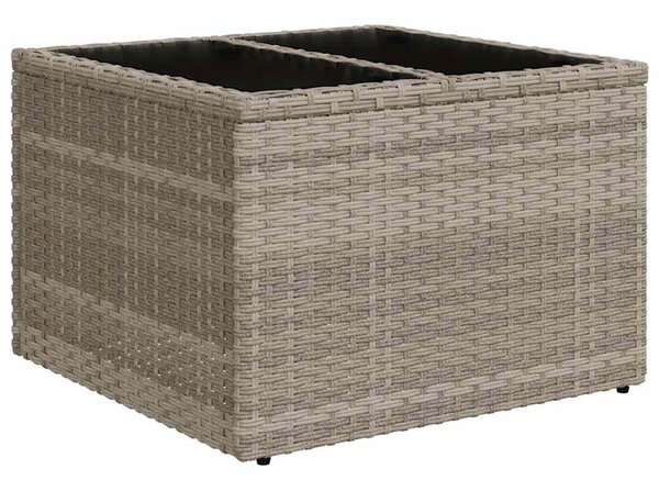 4 részes világosszürke polyrattan kerti ülőgarnitúra párnákkal