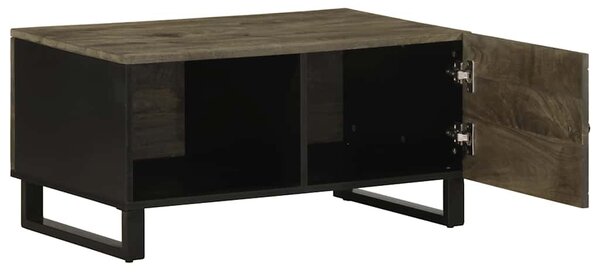Fekete tömör mangófa dohányzóasztal 80 x 50 x 40 cm