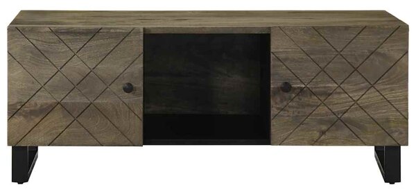 Fekete tömör mangófa dohányzóasztal 100 x 54 x 40 cm