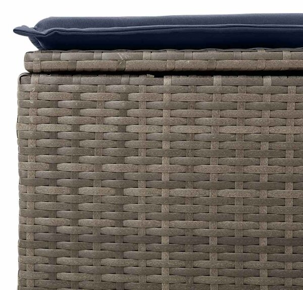 2 részes szürke polyrattan akácfa kerti ülőgarnitúra párnákkal