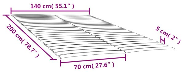 Ágyrács-pótlók 48 léccel, 2 db, 70 x 200 cm