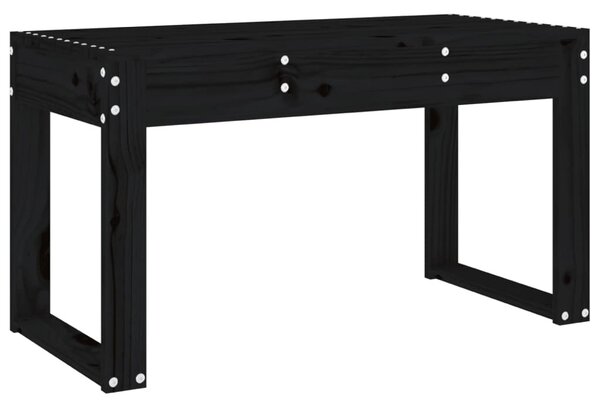 Fekete tömör fenyőfa kerti pad 80x38x45 cm