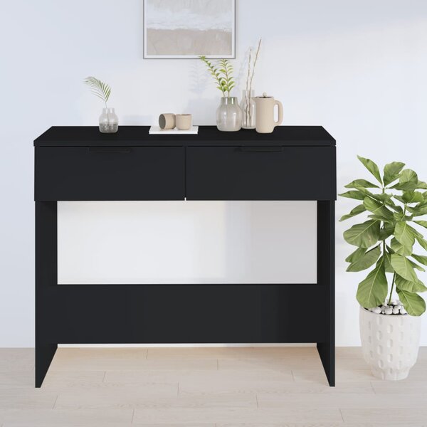 Fekete szerelt fa tálalóasztal 90 x 36 x 75 cm