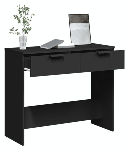 Fekete szerelt fa tálalóasztal 90 x 36 x 75 cm