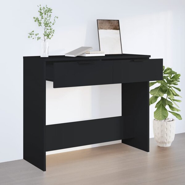 Fekete szerelt fa tálalóasztal 90 x 36 x 75 cm