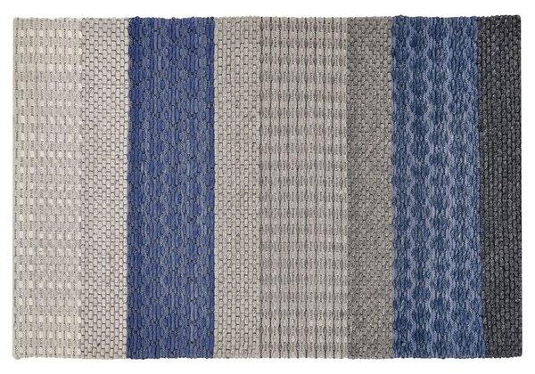 Szürke és kék gyapjúszőnyeg 140 x 200 cm AKKAYA