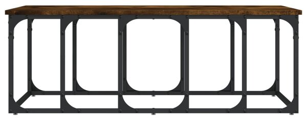 Füstös tölgy színű szerelt fa dohányzóasztal 100x50x35,5 cm