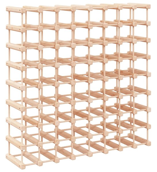 Tömör fenyőfa bortartó 72 palackhoz 90,5x23x90,5 cm