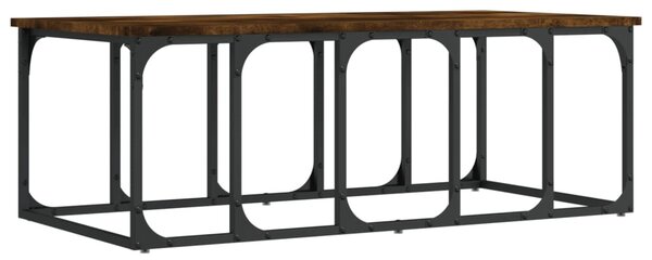 Füstös tölgy színű szerelt fa dohányzóasztal 100x50x35,5 cm