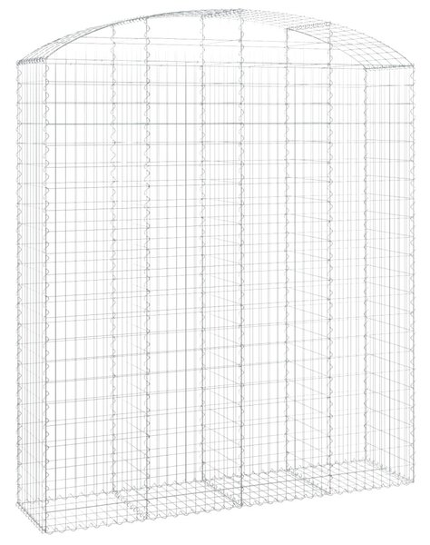 Íves horganyzott vas gabion kosár 200x50x220/240 cm