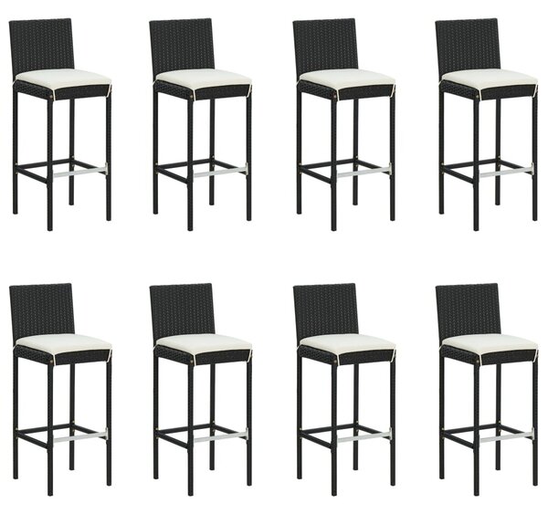 9 részes fekete kerti bárszett párnákkal