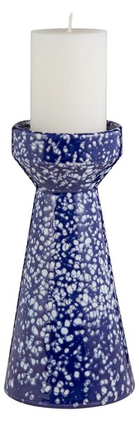 SPECKLE kerámia gyertyatartó 25cm, kék