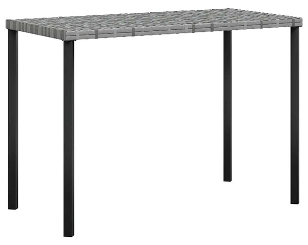 5 személyes szürke polyrattan L-alakú kanapészett párnákkal